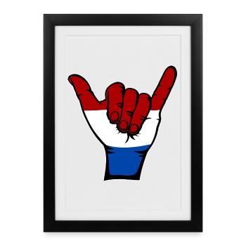 Holland Flag Surfing Symbol - Framed poster (27 × 37 cm) - black - Front