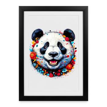 Panda - Framed poster (27 × 37 cm) - black - Front
