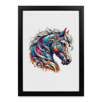 Horse - Framed poster (27 × 37 cm) - black - Front