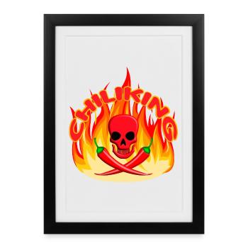 Roi du Chili - Affiche encadrée (27 × 37 cm) - noir - Devant