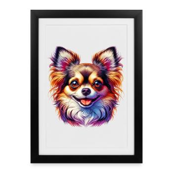 Chien Chihuahua - Affiche encadrée (27 × 37 cm) - noir - Devant