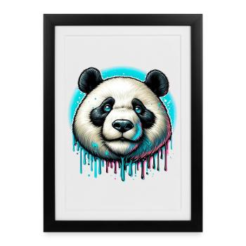 Panda - Framed poster (27 × 37 cm) - black - Front