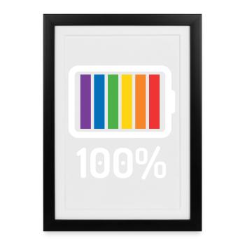 Mois de la fierté LGBT - 100% queer - Affiche encadrée (27 × 37 cm) - noir - Devant