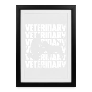Funny veterinarian - Framed poster (27 × 37 cm) - black - Front