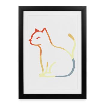 Cat Vintage - Framed poster (27 × 37 cm) - black - Front