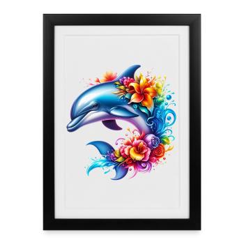 Dolphin - Framed poster (27 × 37 cm) - black - Front