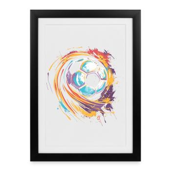 Football Street Art - Affiche encadrée (27 × 37 cm) - noir - Devant
