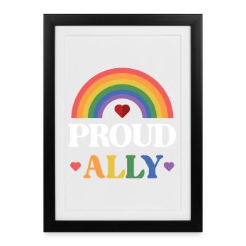 LGBTQ Pride Month - Proud Ally - Framed poster (27 × 37 cm) - black - Front