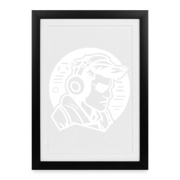 Videogames Liebhaber - Gerahmtes Poster (27 × 37 cm) - Schwarz - Vorne