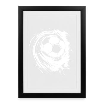 Fußball Illustration - Gerahmtes Poster (27 × 37 cm) - Schwarz - Vorne