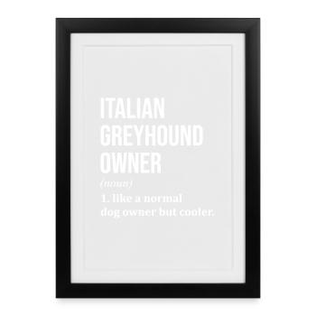 Lévrier Lévrier Lévrier - Affiche encadrée (27 × 37 cm) - noir - Devant