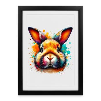 Rabbit - Framed poster (27 × 37 cm) - black - Front
