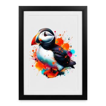 Puffin - Framed poster (27 × 37 cm) - black - Front