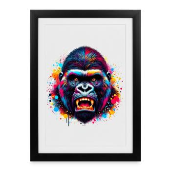 Gorille - Affiche encadrée (27 × 37 cm) - noir - Devant