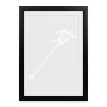 Lacrosse bat Drawing - Framed poster (27 × 37 cm) - black - Front