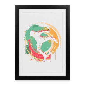 B-Boy à l’ancienne - Affiche encadrée (27 × 37 cm) - noir - Devant