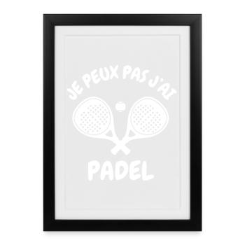 I can't I have padel - Framed poster (27 × 37 cm) - black - Front