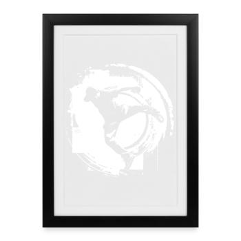 Breakdancer Drawing - Framed poster (27 × 37 cm) - black - Front