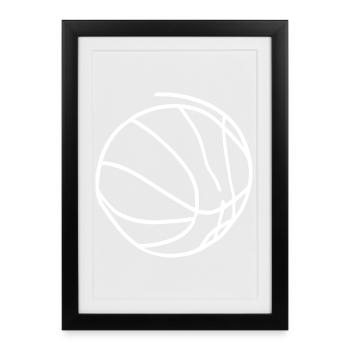 Croquis de basket-ball - Affiche encadrée (27 × 37 cm) - noir - Devant