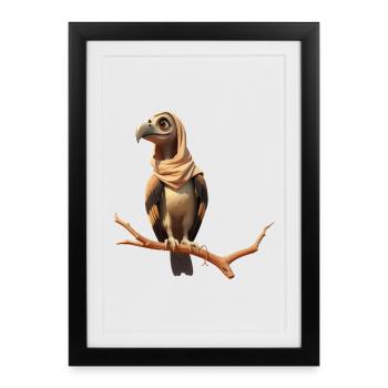 A bird with style and a touch of mystery - Framed poster (27 × 37 cm) - black - Front