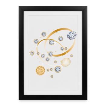 Diamond constellation in golden strips - Framed poster (27 × 37 cm) - black - Front