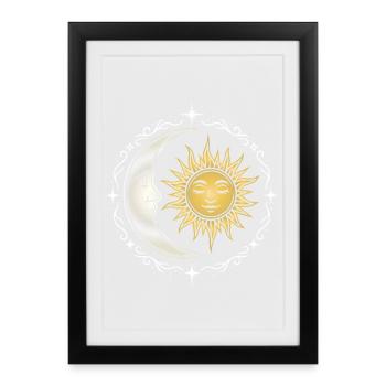 Sun and Moon - Spiritual Symbol - Framed poster (27 × 37 cm) - black - Front