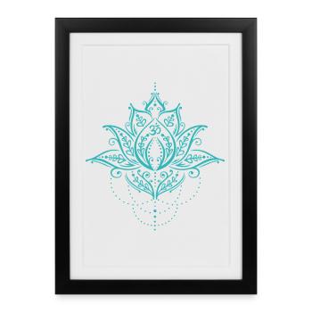 Om Lotus Flower - Spiritual Yoga Design - Framed poster (27 × 37 cm) - black - Front