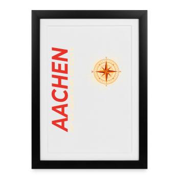 Aachen - Gerahmtes Poster (27 × 37 cm) - Schwarz - Vorne