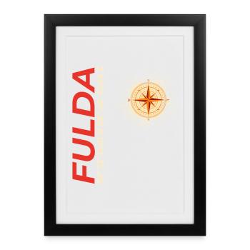 Fulda - Gerahmtes Poster (27 × 37 cm) - Schwarz - Vorne