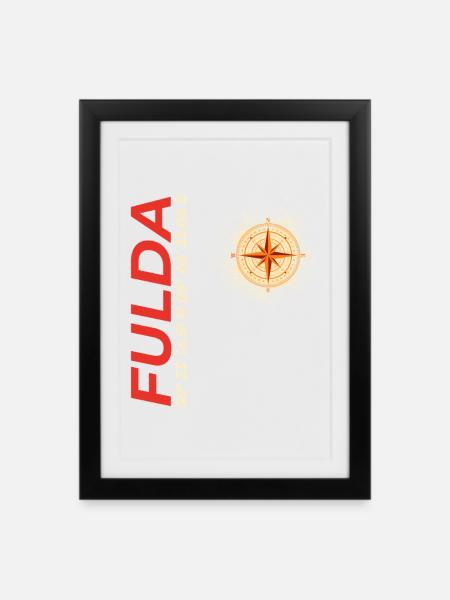 Fulda - Gerahmtes Poster (27 × 37 cm) - Schwarz