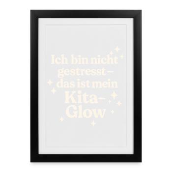 Ich bin nicht gestresst... (hellbeige) - Gerahmtes Poster (27 × 37 cm) - Schwarz - Vorne
