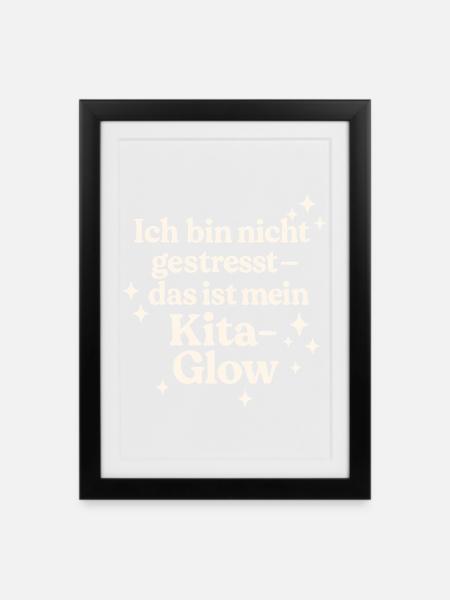 Ich bin nicht gestresst... (hellbeige) - Gerahmtes Poster (27 × 37 cm) - Schwarz