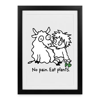 Eat plants - Framed poster (27 × 37 cm) - black - Front