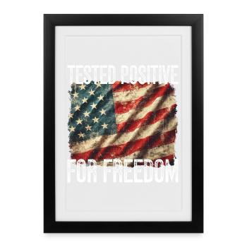 Vintage American Flag Positive - Framed poster (27 × 37 cm) - black - Front
