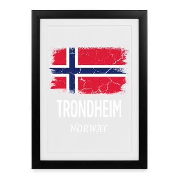Trondheim - Framed poster (27 × 37 cm) - black - Front