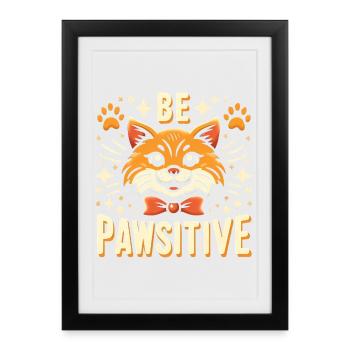 Être patte chat mignon - Affiche encadrée (27 × 37 cm) - noir - Devant