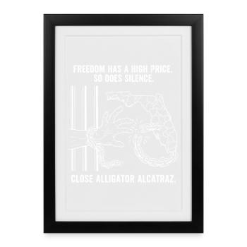 Alligator Alcatraz - Gerahmtes Poster (27 × 37 cm) - Schwarz - Vorne