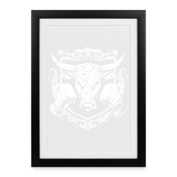 Boxer Taureau - Affiche encadrée (27 × 37 cm) - noir - Devant