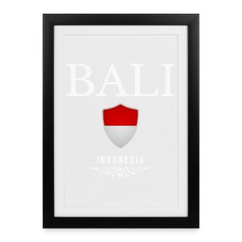 Bali Indonésie, design minimaliste élégant - Affiche encadrée (27 × 37 cm) - noir - Devant