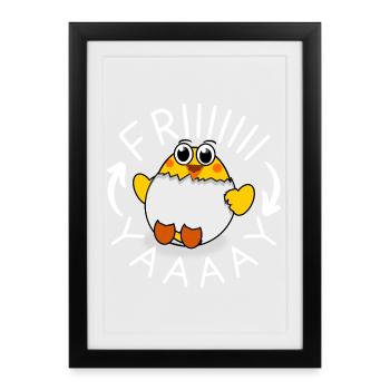 Vendredi - Affiche encadrée (27 × 37 cm) - noir - Devant