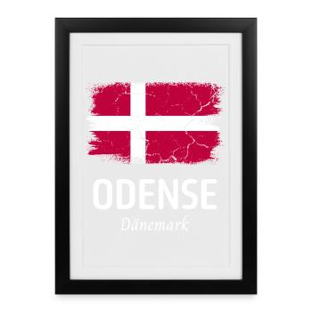 Odense - Affiche encadrée (27 × 37 cm) - noir - Devant