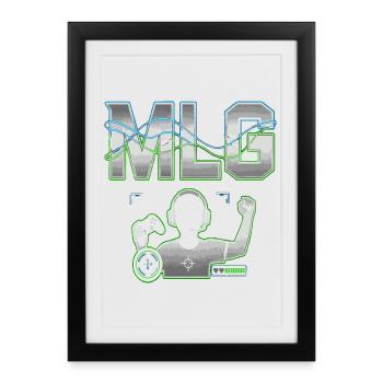Console de jeu et casque Major League Gaming - Affiche encadrée (27 × 37 cm) - noir - Devant