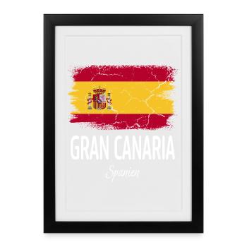 Gran Canaria - Framed poster (27 × 37 cm) - black - Front