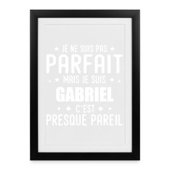 Gabriel: authentic, imperfect, top, perfection - Framed poster (27 × 37 cm) - black - Front