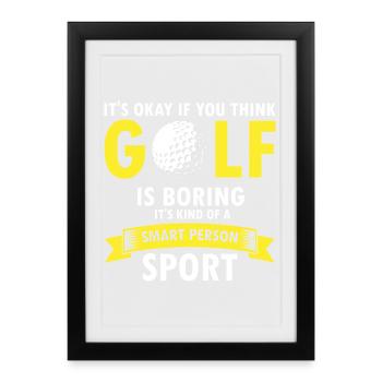 In My Head I'm Playing Golf Funny Retro Joke - Gerahmtes Poster (27 × 37 cm) - Schwarz - Vorne