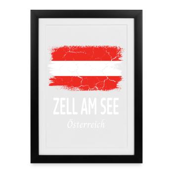 Zell am See - Affiche encadrée (27 × 37 cm) - noir - Devant