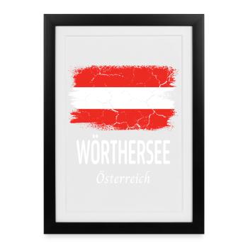 Lac de Wörthersee - Affiche encadrée (27 × 37 cm) - noir - Devant