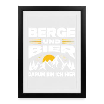Wandern Sprüche Wanderer Wanderoutfits - Gerahmtes Poster (27 × 37 cm) - Schwarz - Vorne