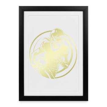 Silhouette de football américain - Affiche encadrée (27 × 37 cm) - noir - Devant