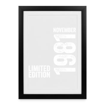 November 1981 Limitierte Auflage November 1981 - Gerahmtes Poster (27 × 37 cm) - Schwarz - Vorne